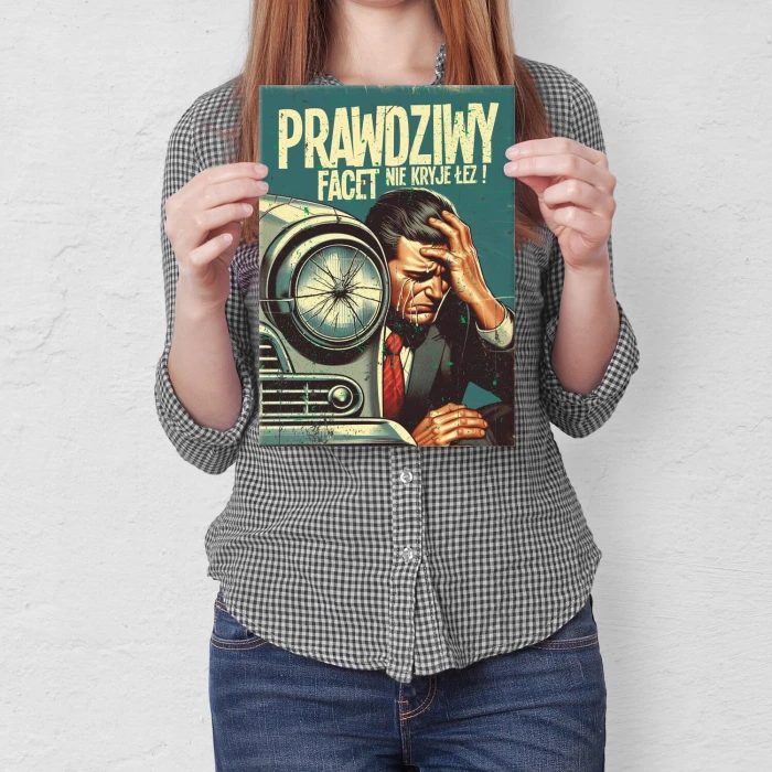 Poster metal prawdziwy facet gift