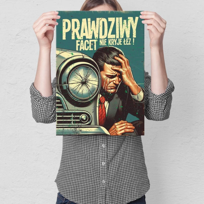 Poster metal prawdziwy facet gift