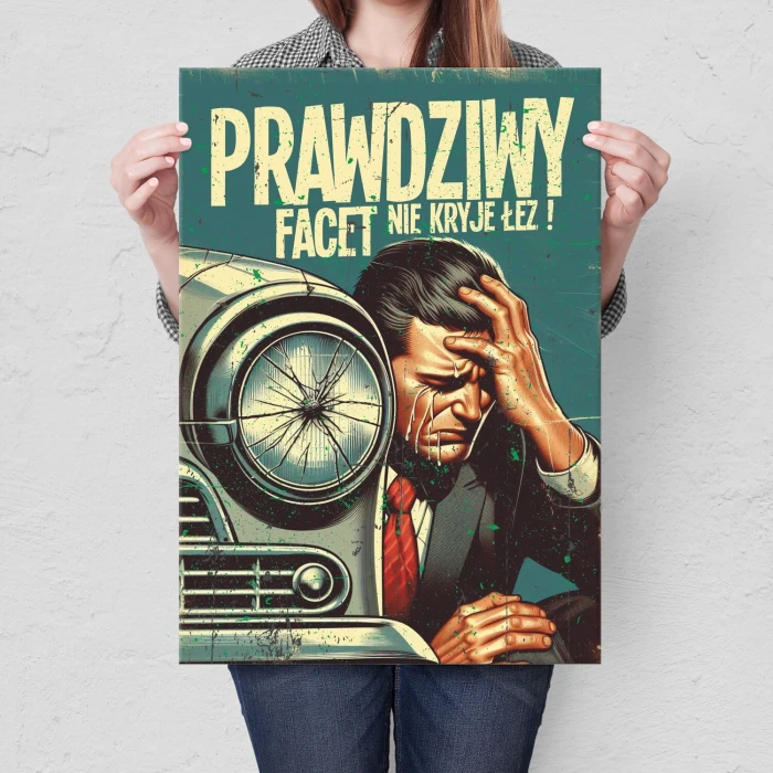Poster metal prawdziwy facet gift