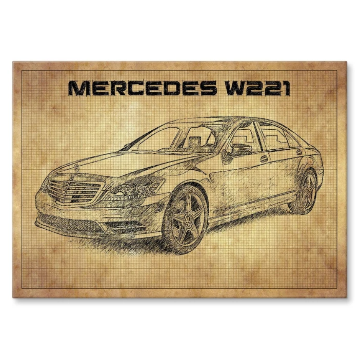 Poster metal mercedes w221 front gift