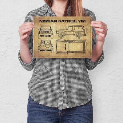 Plakat metalowy nissan patrol y61 tech Prezent