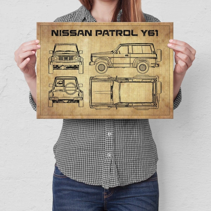 Plakat metalowy nissan patrol y61 tech Prezent