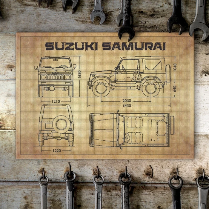 Poster metal suzuki samurai tech gift