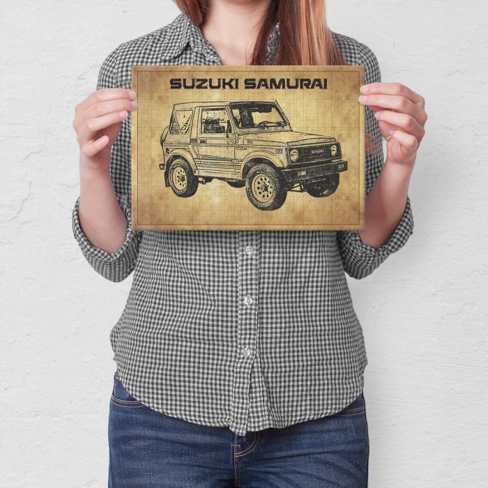 Plakat metalowy suzuki samurai front Prezent