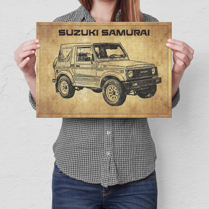 Poster metal suzuki samurai front gift