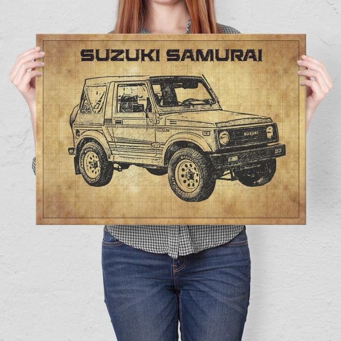 Plakat metalowy suzuki samurai front Prezent