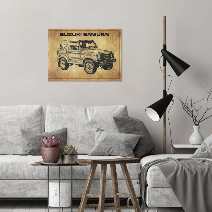 Plakat metalowy suzuki samurai front Prezent