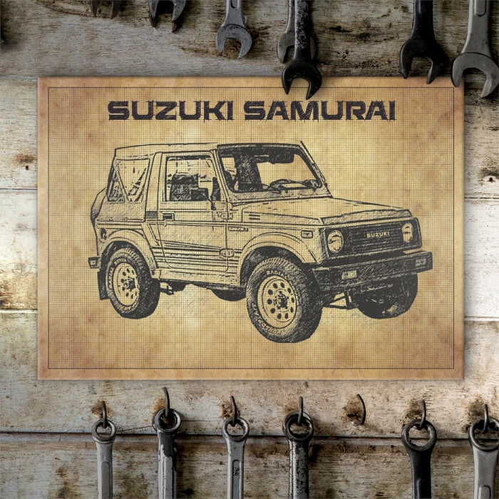 Plakat metalowy suzuki samurai front Prezent