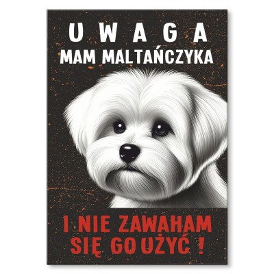 Plakat metalowy mam maltańczyka Prezent