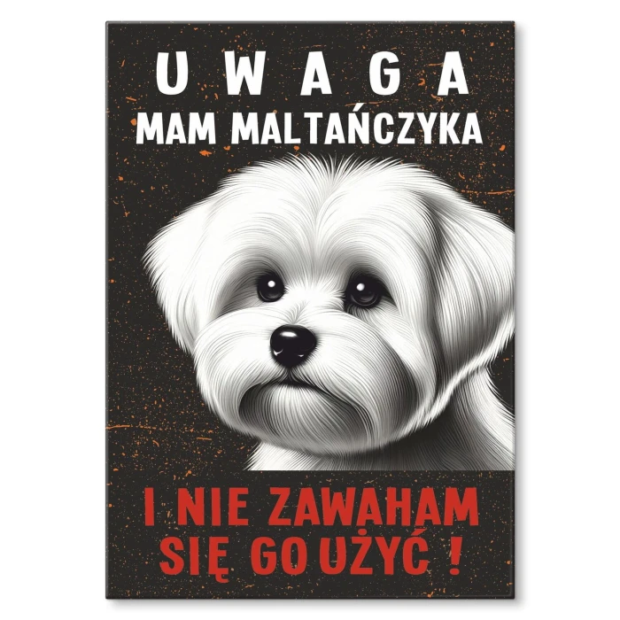 Plakat metalowy mam maltańczyka Prezent