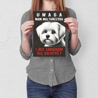 Plakat metalowy mam maltańczyka Prezent