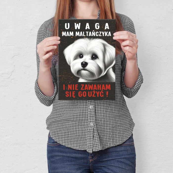 Plakat metalowy mam maltańczyka Prezent