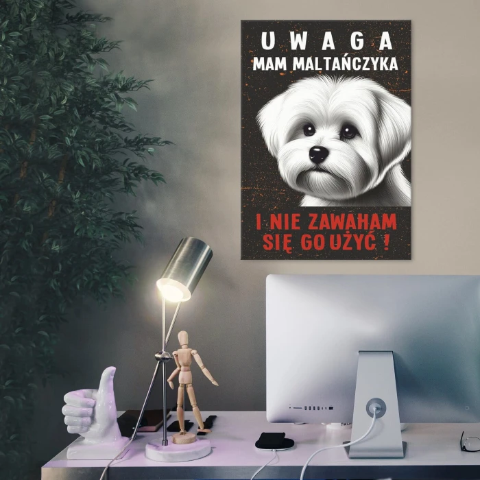 Plakat metalowy mam maltańczyka Prezent