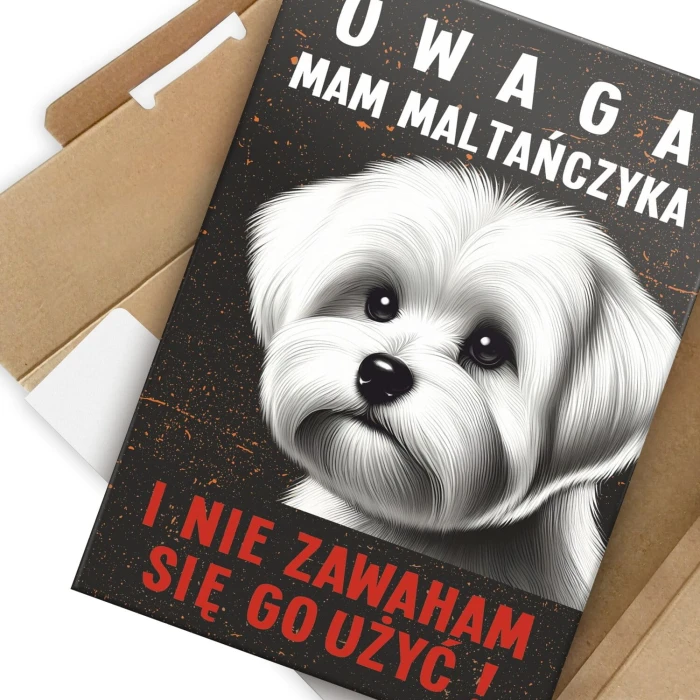 Plakat metalowy mam maltańczyka Prezent