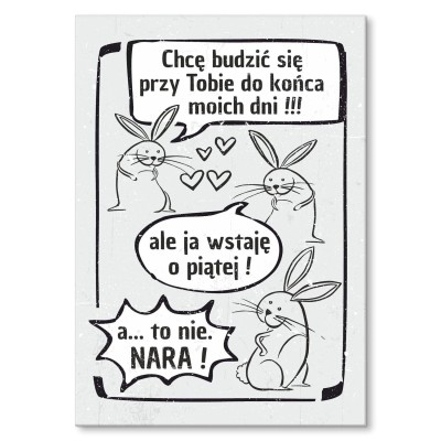 Plakat metalowy chcę budzić się przy Tobie Prezent