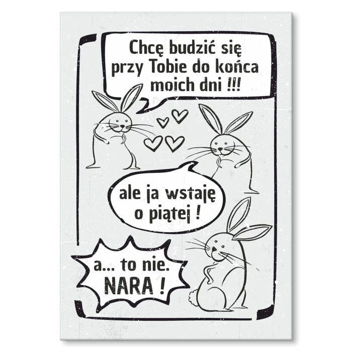 Plakat metalowy chcę budzić się przy Tobie Prezent