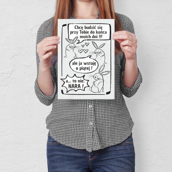 Plakat metalowy chcę budzić się przy Tobie Prezent