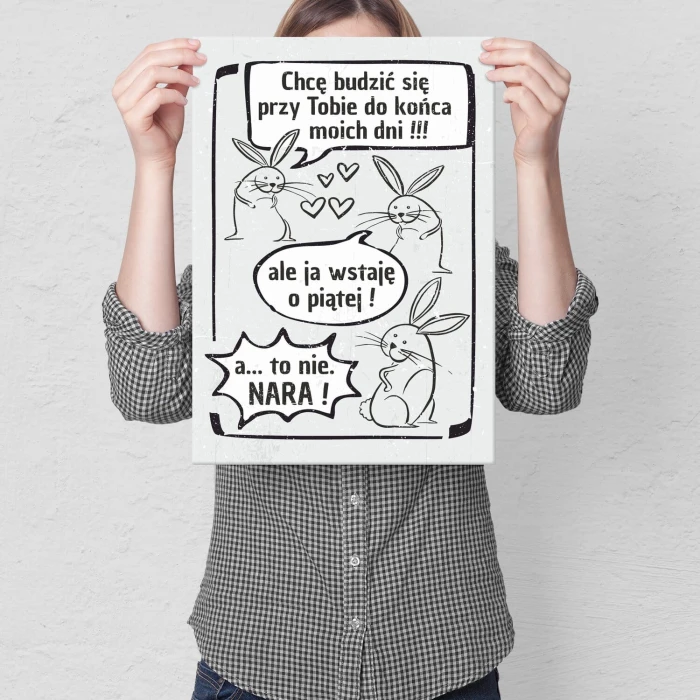 Plakat metalowy chcę budzić się przy Tobie Prezent