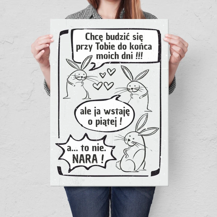 Plakat metalowy chcę budzić się przy Tobie Prezent