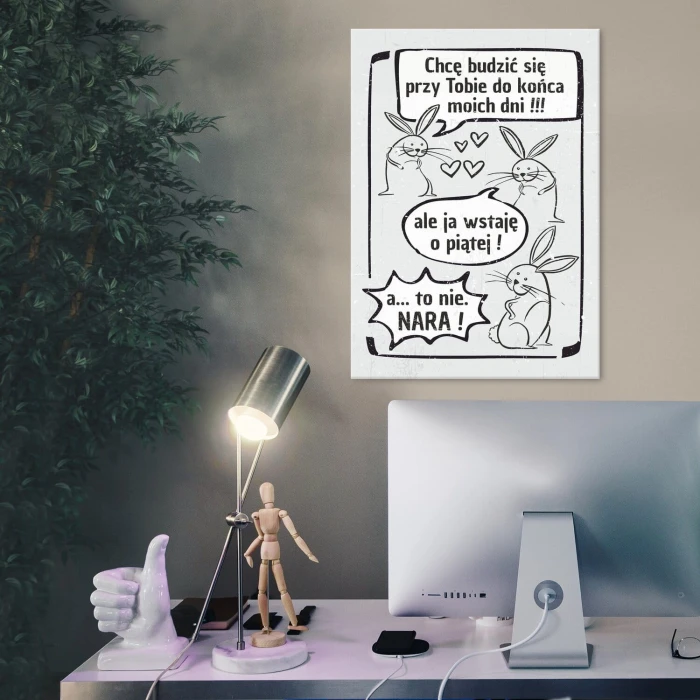 Plakat metalowy chcę budzić się przy Tobie Prezent