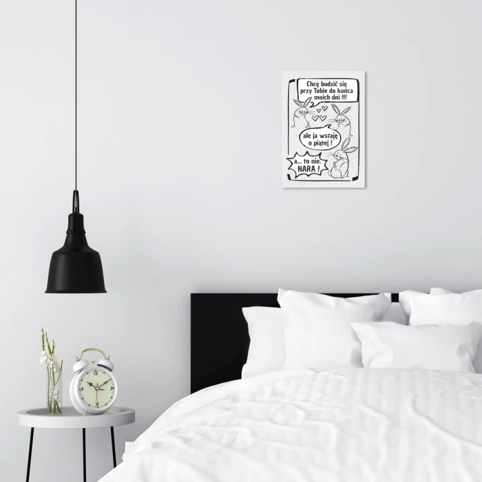 Plakat metalowy chcę budzić się przy Tobie Prezent