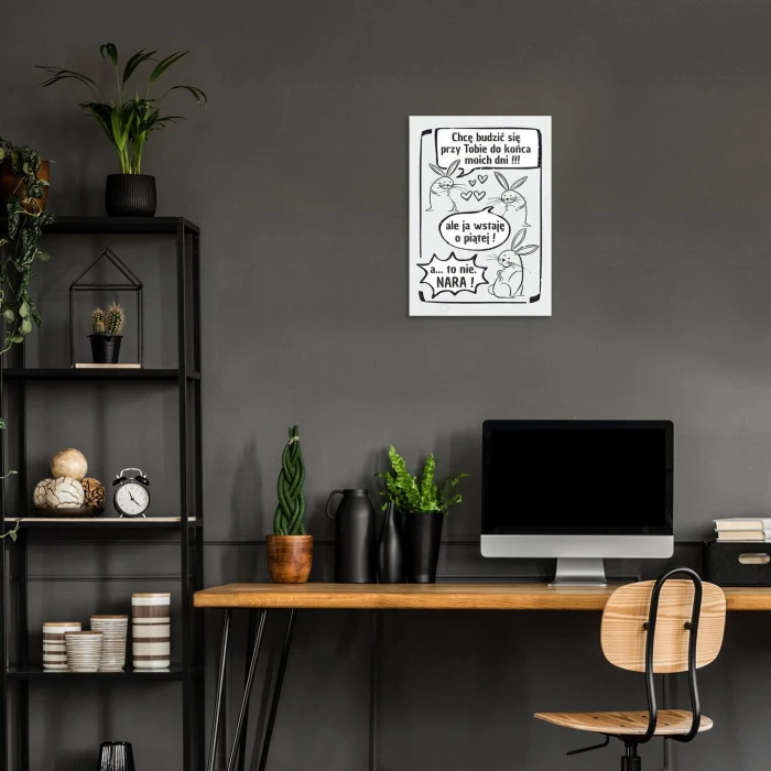 Plakat metalowy chcę budzić się przy Tobie Prezent