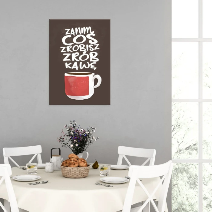Plakat metalowy zanim coś zrobisz Prezent
