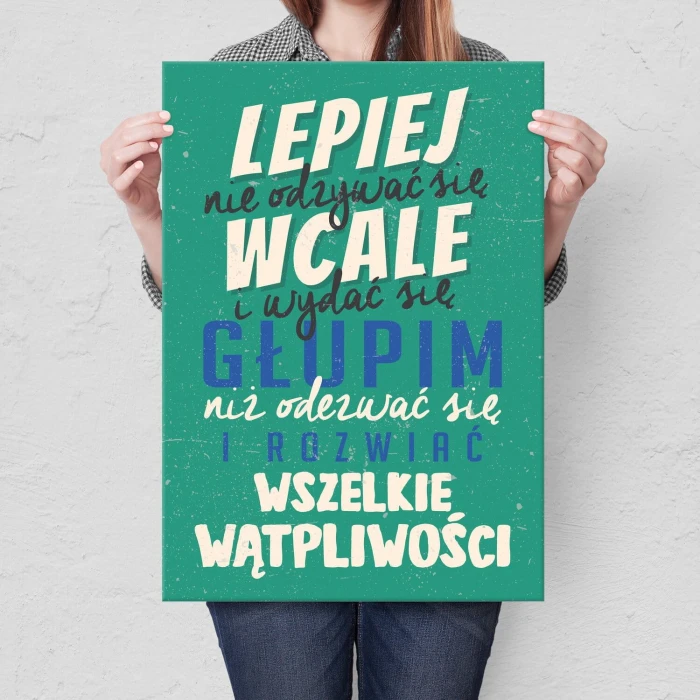 Plakat metalowy lepiej nie odzywać się Prezent