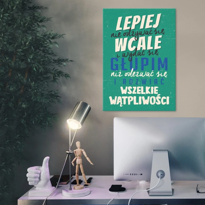 Plakat metalowy lepiej nie odzywać się Prezent