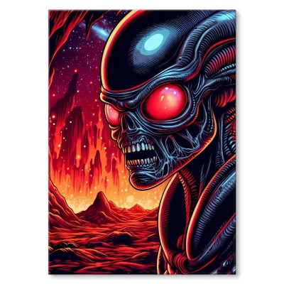 Plakat metalowy alien I Prezent