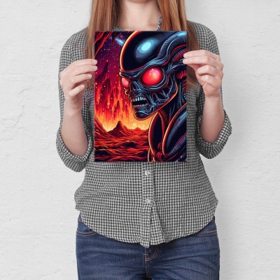 Plakat metalowy alien I Prezent