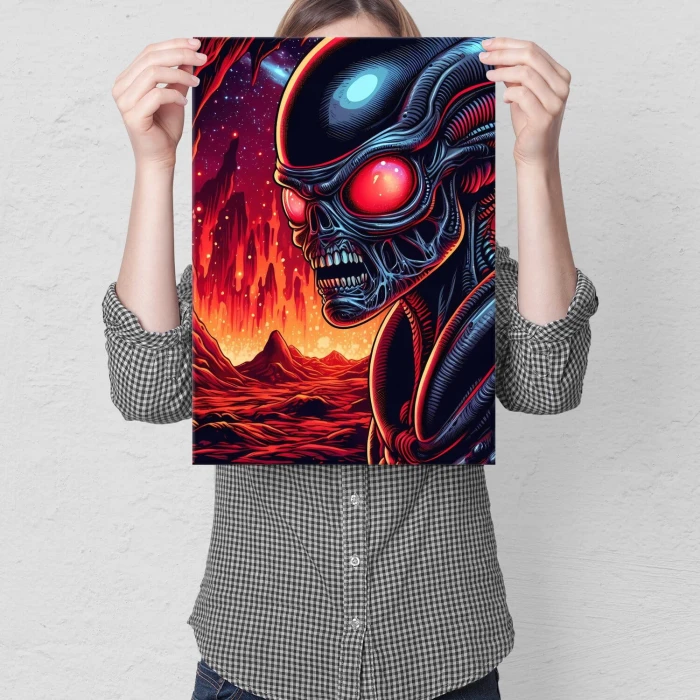 Plakat metalowy alien I Prezent