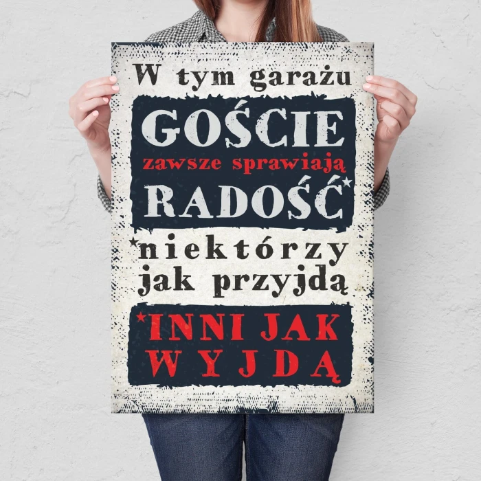 Poster metal goście w garażu gift