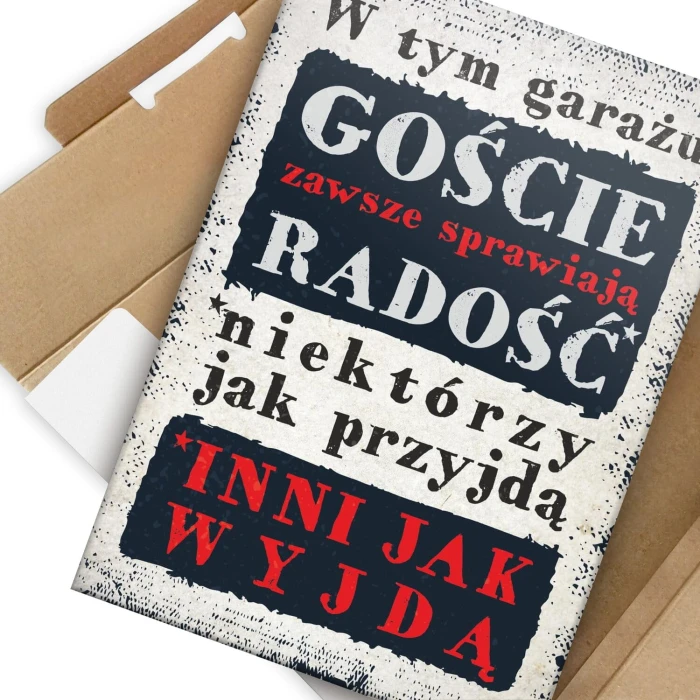 Poster metal goście w garażu gift