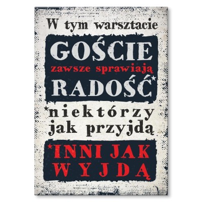 Poster metal goście w warsztacie gift