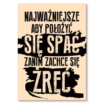Plakat metalowy położyć się spać Prezent