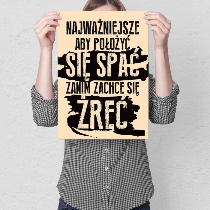 Plakat metalowy położyć się spać Prezent