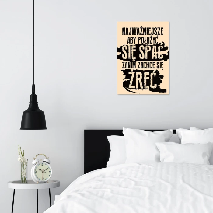 Poster metal położyć się spać gift