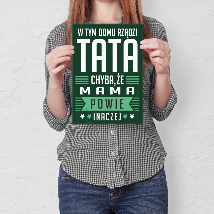 Plakat metalowy rządzi tata Prezent