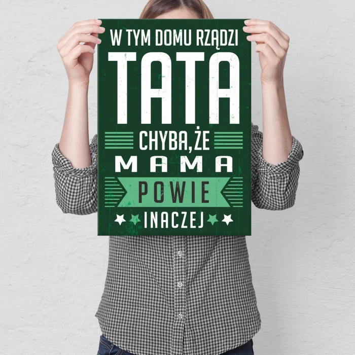 Plakat metalowy rządzi tata Prezent