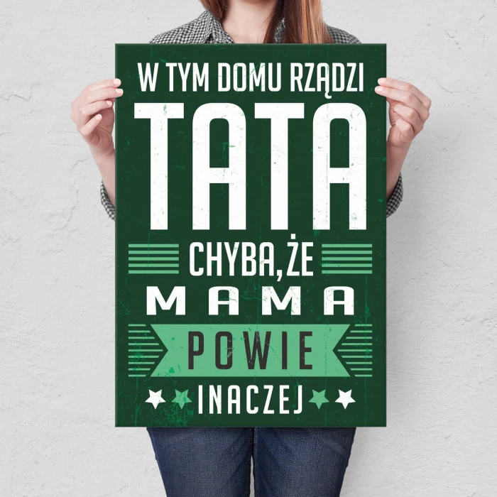 Plakat metalowy rządzi tata Prezent
