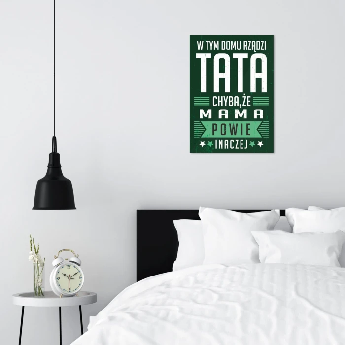 Plakat metalowy rządzi tata Prezent