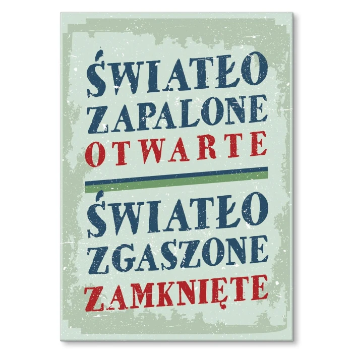Plakat metalowy godziny otwarcia Prezent