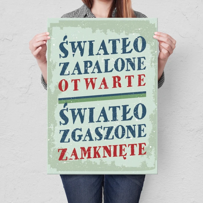 Poster metal godziny otwarcia gift