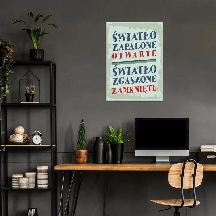 Poster metal godziny otwarcia gift