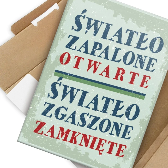Poster metal godziny otwarcia gift