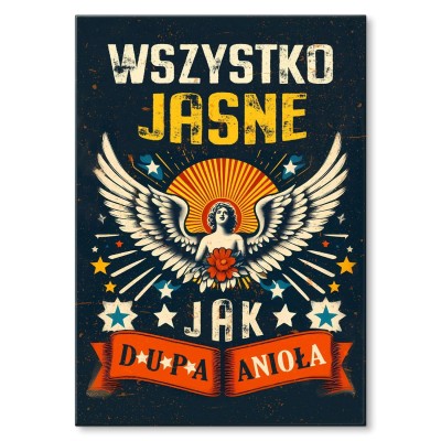 Plakat metalowy dupa anioła Prezent