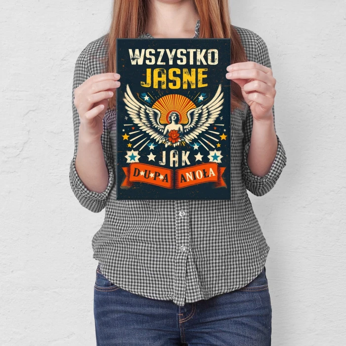 Poster metal dupa anioła gift