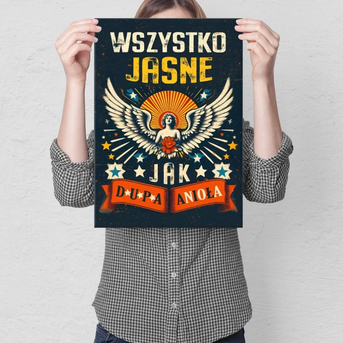 Poster metal dupa anioła gift