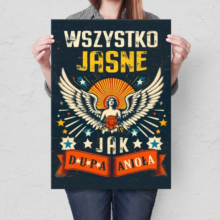 Poster metal dupa anioła gift